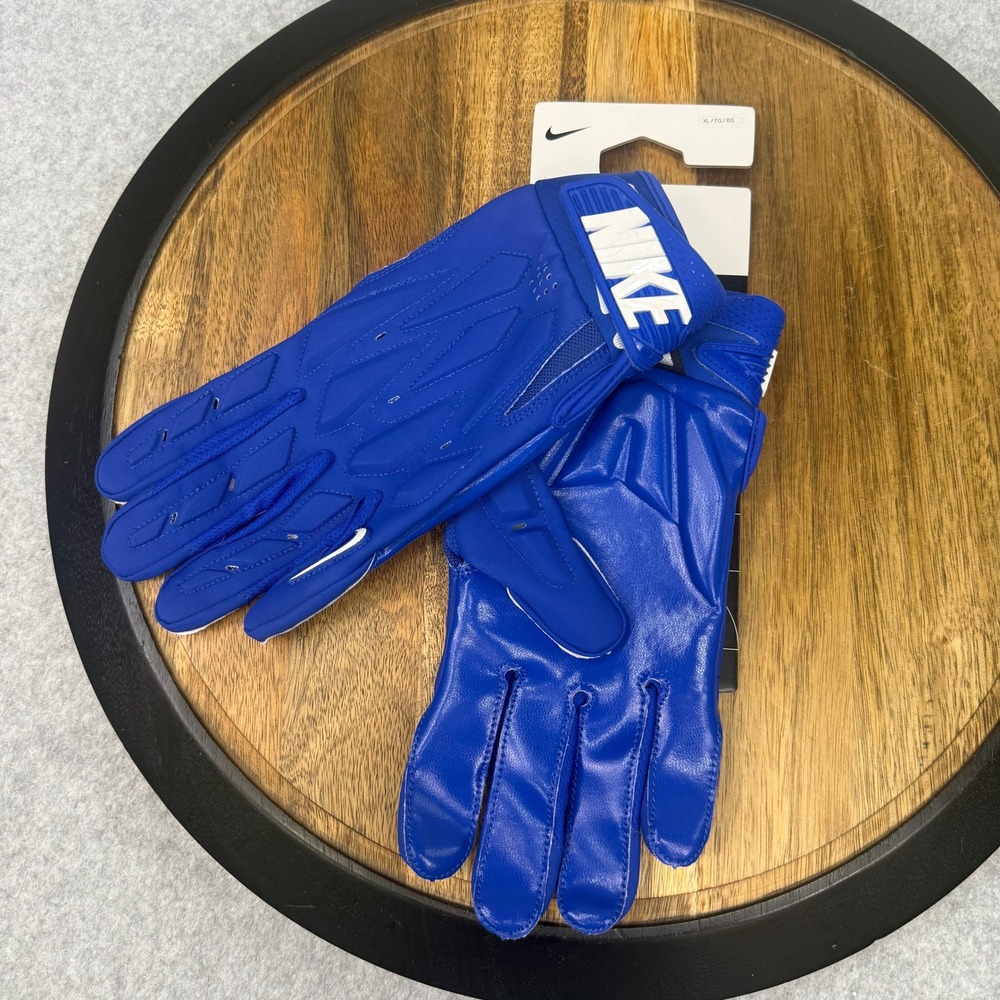 Nike D-Tack Football Gloves Game Royal Blue Padded Size XL FN0271-417 NEW